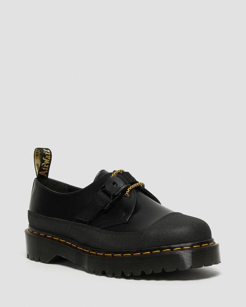 Dr Martens 1461 Made In England Bex Tech Smooth Læder Oxford Sko Dame Sort | DK 352NWY